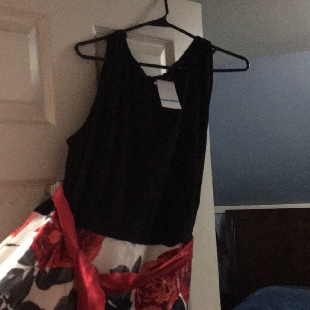 R&K size 20W high low dress with rose pattern